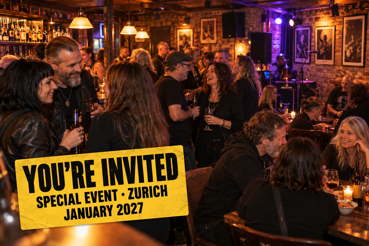 You’re invited: special event in Zurich, January 2027, in a cozy rock bar